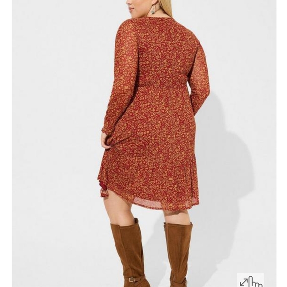 Mesh Ruffled Mini Dress - Picture 3 of 8